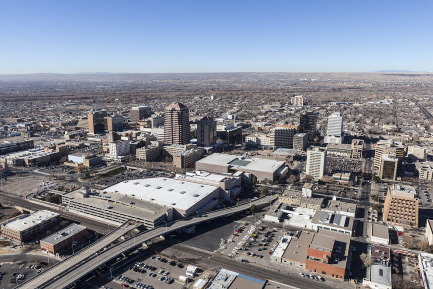 Albuquerque,New,Mexico,Downtown,Aerial,View.